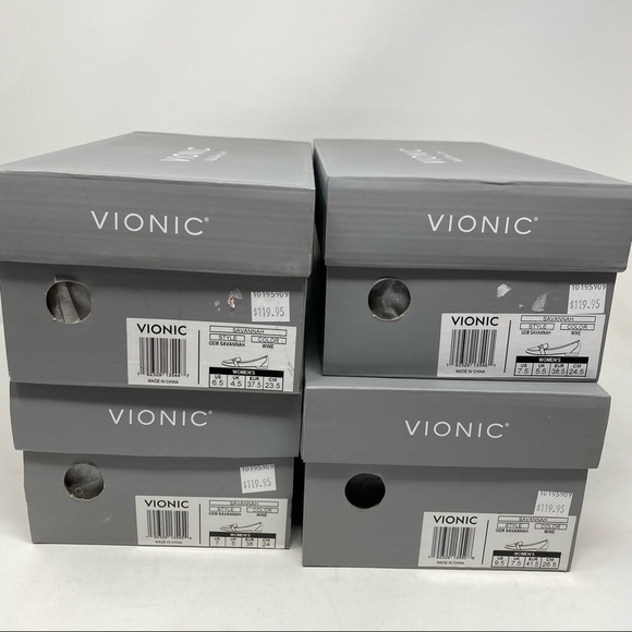 Vionic Gem Savannah point toe leather flats wine - Picture 12 of 12